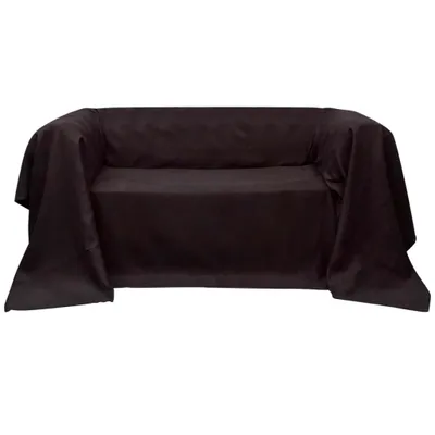 Immagine prodotto di vidaXL Copriletto per divano in micro-camoscio marrone 210 x 280 cm