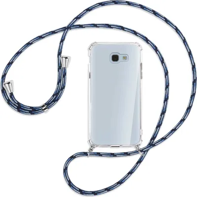 Produktbild von Handykette Backcover-Schutzhülle mit Band (Metall silberfarben) für Samsung Galaxy A5 2017 - Blautöne