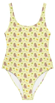Produktbild von Mr. & Mrs. Panda Badeanzug Bär Hula Hoop Größe XL - Beige - Geschenk, Bademode, Badebekleidung, Damen-Einteiler, Training, Schwimmanzug, Swimsuit, Fitness, Sport