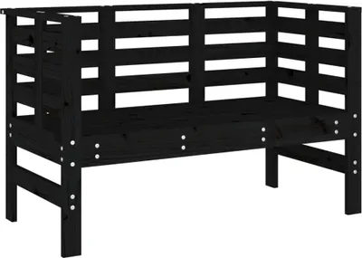 Produktbild von vidaXL Gartenbank Schwarz 111,5x53x71 cm Massivholz Kiefer