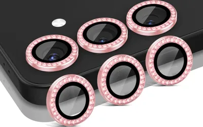 Produktbild von Kamera Linsenschutz Glas Set mit Schmucksteinen für Samsung Galaxy S25+ Schutzglas Camera Linse Panzerfolie 9H Pink