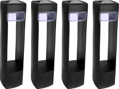 Produktbild von 4er Set LED Solarleuchte Solar Lampe Kunststoff Schwarz Gartenleuchte Solarlampe Wegleuchte Gartenbeleuchtung Außenlampe Beleuchtung