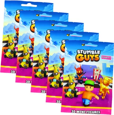 Produktbild von Stumble Guys 3D Sammelfiguren Serie 4 - Chrome Figur - 5 Tüten