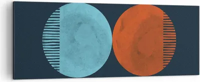Produktbild von Bild auf Leinwand - Leinwandbild - Einteilig - Abstraktion Blau Rot - 140x50cm - Wand Bild - Wanddeko - Wandbilder - Leinwanddruck - Bilder - Wanddekoration - Leinwand bilder - AB140x50-4720