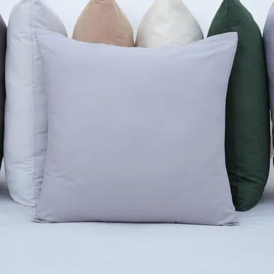 Zdjęcie produktu dla Poszewka na poduszkę Ibzoa® 40 x 40 cm, 100% bawełna – miękki, szary kolor, z zamkiem błyskawicznym, tylko poszewka, do salonu i sypialni