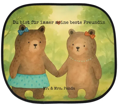Produktbild von Mr. & Mrs. Panda Sonnenschutz Auto Bär Freundin Design - Weiß - Geschenk, Hitzeschutz, Teddy, Sonnenblende, Scheibenschutz, für Autoscheiben, Autoscheibe