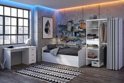 Produktbild von Parisot Jugendzimmer-Set Mega 13 Weiss, 2-teilig
