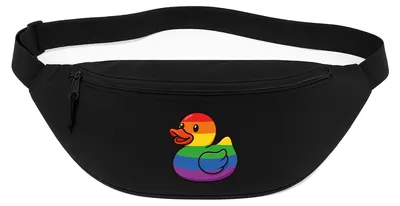 Produktbild von Huuraa Bauchtasche Quietscheente LGBTQ Pride Comic Gummiente 2,5 Liter Black Polyester Crossbody Bag Geschenkidee