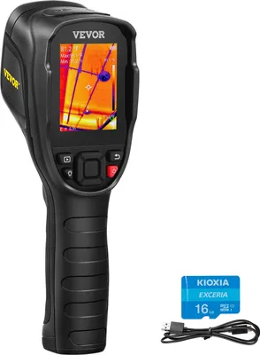 Image de VEVOR Caméra thermique portable 240x180 Résolution IR Caméra infrarouge Thermomètre 40mK Caméra thermographique -20-350°C Caméra thermique e CE Détection de défauts dans les installations HVAC Identification des fuites d'air