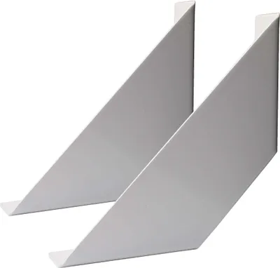 Produktbild von Natural Goods Berlin Regalwinkel LICHTENBERG, Regalhalter, Metall, Wandmontage, Regalträger, Wandregal, schmal für Küche und Büro, 150mm Tiefe, Weiß, 2 Stück