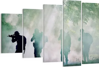 Produktbild von Bild auf Leinwand - Leinwandbild - Soldat Gewehr - 150x100cm - Wand Bild - Wanddeko - Wandbilder - Leinwanddruck - Bilder - Kunstdruck - Wanddekoration - Leinwand bilder - Wandkunst - EG150x100-3976