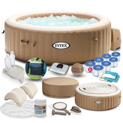 Immagine prodotto di Jacuzzi gonfiabile con idromassaggio 196 x 71 cm 4 persone + accessori premium INTEX 28476