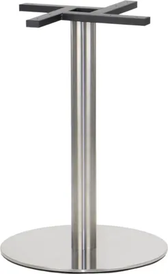Zdjęcie produktu dla Podstawa stołu ze stali nierdzewnej SH-3001-6/S, do biura, hotelu, restauracji, średnica 50 cm, wysokość 72 cm, stal nierdzewna szczotkowana