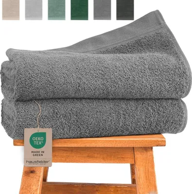 Produktbild von Hausfelder Handtücher Premium Duschtuch 2er Set (Grau, 2 Duschtücher 70x140 cm)