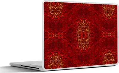 Produktbild von MuchoWow® Laptop Aufkleber Sticker Cover Muster - Abstrakt - Rot 25x18 cm - Laptop-Deko