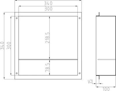 Produktbild von Wandnische aus Edelstahl NT303010X - Mit Ablagen - senkrecht & waagrecht - randlos, Farbe:Gunmetal