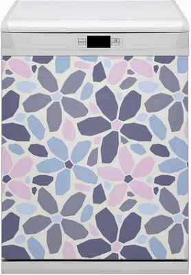 Produktbild von Magnet Folie für Geschirrspüler Küche Magnetmatte 60x80 cm  Nachbildung Geschirrspüle  - Blumengeometrie