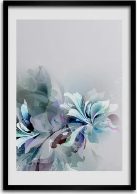 Produktbild von Bild - Bilderrahmen - Foto - 70 cm x 100 cm - MDF - Rahmen - Wandkunst - Abstrakte Blumen