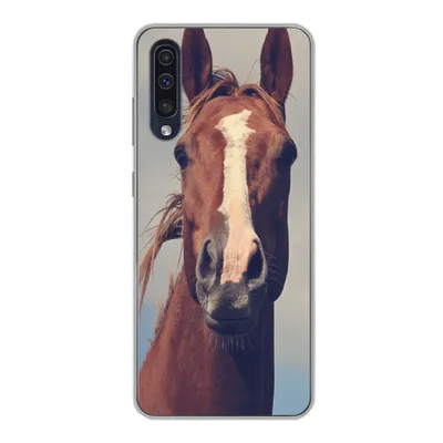 Produktbild von MuchoWow® Handyhülle Schutzhülle Hülle für Samsung Galaxy A30s Pferd - Wolken - Porträt Silikon Softcase Handy Hülle - Karteninhaber