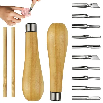Produktbild von Set mit 2 Linolschnittwerkzeugen und 5 Schneideklingen