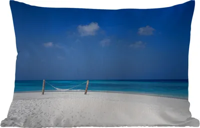 Produktbild von MuchoWow® Outdoor Kissen - Strand - Hängematte - Himmel - 50x30 cm - Wetterfest - Lounge Kissen - Sofa kissen - Wohnzimmer Dekoration