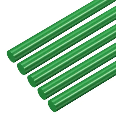 5 ABS-Kunststoffstäbe grün, 32 x 304 mm, Rundstab, Vollstab