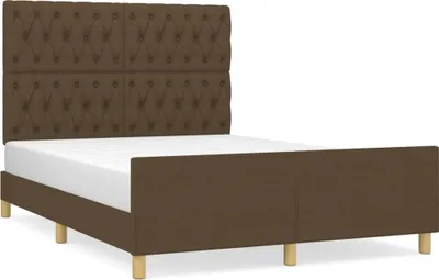 Produktbild von vidaXL Bettgestell ohne Matratze Dunkelbraun 140x200 cm Stoff