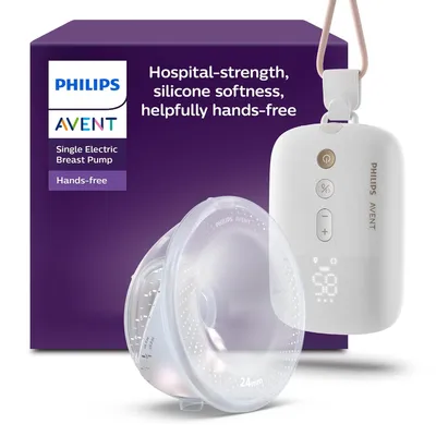 Produktbild von Philips Avent Hands-free elektronische Einzelmilchpumpe, Motor in Krankenhausqualität, spiegelt den Trinkrhythmus des Babys wider, bis zu 85 Pumpbeweg