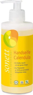 Produktbild von Sonett Handseife Calendula, Hände & Körper, Flüssigseife, Pumpenflasche, Ringelblume, 300 ml
