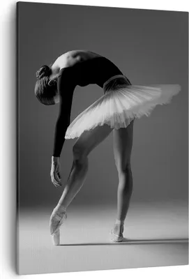 Produktbild von Bild auf Leinwand - Leinwandbild - Einteilig - Ballerina Figur Schwarz und Weiß - 50x70cm - Wand Bild - Wandbilder - Leinwanddruck - Wanddekoration - Leinwand bilder - Wandbild - PA50x70-4400