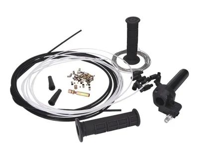 Produktbild von Gasgriff Set Kurzhub schwarz Gaszug Gasbowdenzug Roller Moped Enduro Supermoto