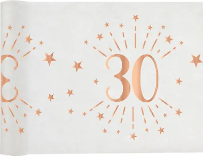 Produktbild von 30. Geburtstag roségold Tischläufer 5 m x 30 cm Zahl 30