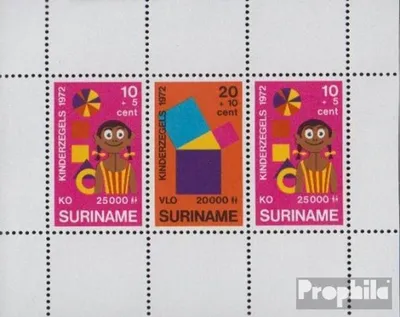 Produktbild von Briefmarken Surinam 1972 Mi Block12 (kompl.Ausg.) postfrisch Für das Kind