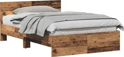 Produktbild von Bettrahmen mit Kopfteil Altholz 193 x 125 x 70 cm Holzwerkstoff