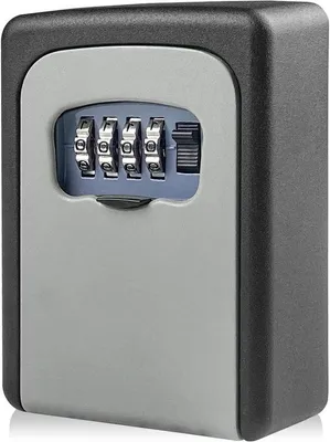 Productafbeelding van Sleutelbox voor buiten - Sleutelkluis code - Veilige sleutelopslag - 4-cijferige code - 9x12x4 cm - Grijs
