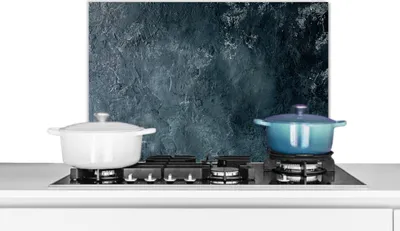 Produktbild von KitchenYeah®  Spritzschutz Küche - Küchenrückwand - Wandschutz für Herd und Spüle - Beton - Naturstein - Grau 70x50 - Alu-Dibond (Alternative zum Spritzschutz aus Glas) - Hitzebeständig - Herdspritzsc