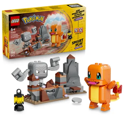 Produktbild von LEGO Pokémon SMART Play: Glumandas und Kleinsteins Höhlenduell - kompatibles interaktives Set mit 2 SMART Tags und 2 Pokémon Figuren - Geschenkidee für Kinder ab 6 Jahren - 72157