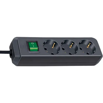 Image de Brennenstuhl Eco-Line Multiprise avec interrupteur 3 prises noir 1,5m H05VV-F 3G1,5, 1152300015