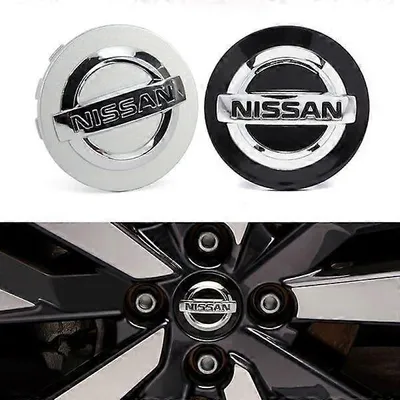 Produktbild von 4er-Pack - Nissan Radkappen / Radnabenembleme - Auto 54mm - Schwarz