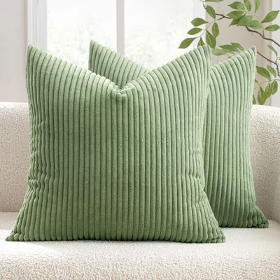 Produktbild von Kissenbezug Kordsamt 50x50 cm Bohnengrün 2 Stück
