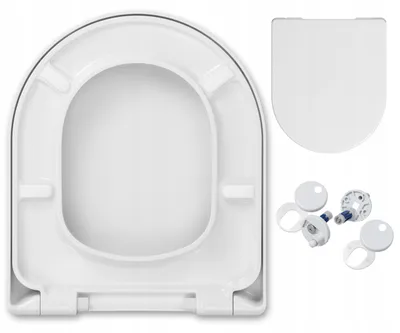 Produktbild von WC Sitz - Toilettensitz - für Cersanit City Oval - Weiß - 42,5 Cm X 37 Cm - Absenkautomatik - Toilettendeckel