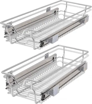 Zdjęcie produktu dla Wysuwane Kosze Druciane, 2 Szt., Srebrne, 300 Mm Lumarko!