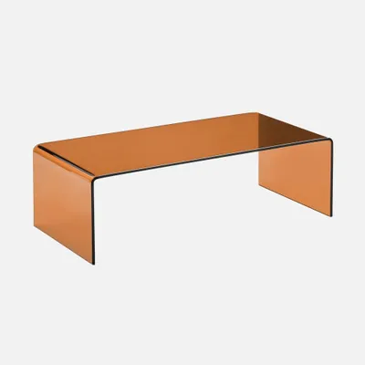 Produktbild von sweeek - Rechteckiger Couchtisch aus gehärtetem Glas - Bernsteinfarben
