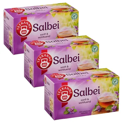 Produktbild von Teekanne natürlicher Salbeitee 20 Doppelkammerbeutel 30g 3er Pack