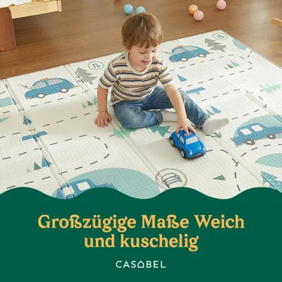 Produktbild von CASABEL Baby-Spielmatte, dick und weich, 180x150cm, Motiv Hirsch