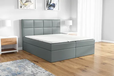 Produktbild von Boxspringbett LAR 140x200 mit 2 Bettkästen, Bonell-Matratze und Topper. Möbel vom Hersteller- Handarbeit! Bett Komplett-Set mit Matratze, Bettkasten & Kopfteil. Modern und robust.