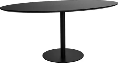Produktbild von Miliboo - Schwarzer ovaler Design-Esstisch B170 cm HALIA