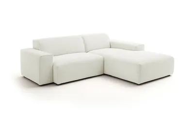 Produktbild von KAWOLA Sofa RANI Ecksofa Feincord weiß Recamiere rechts