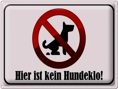 Produktbild von Blechschild Hinweis Hier Kein Hundeklo, 40x30 cm, Blechschilder Tiere Achtung