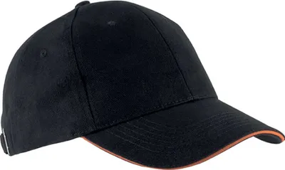 Produktbild von K-Up Herren Kappe Baseballkappe Basecap Mütze Baseball Cap Hut Sport, Größe:U, Farbe:Black/Orange